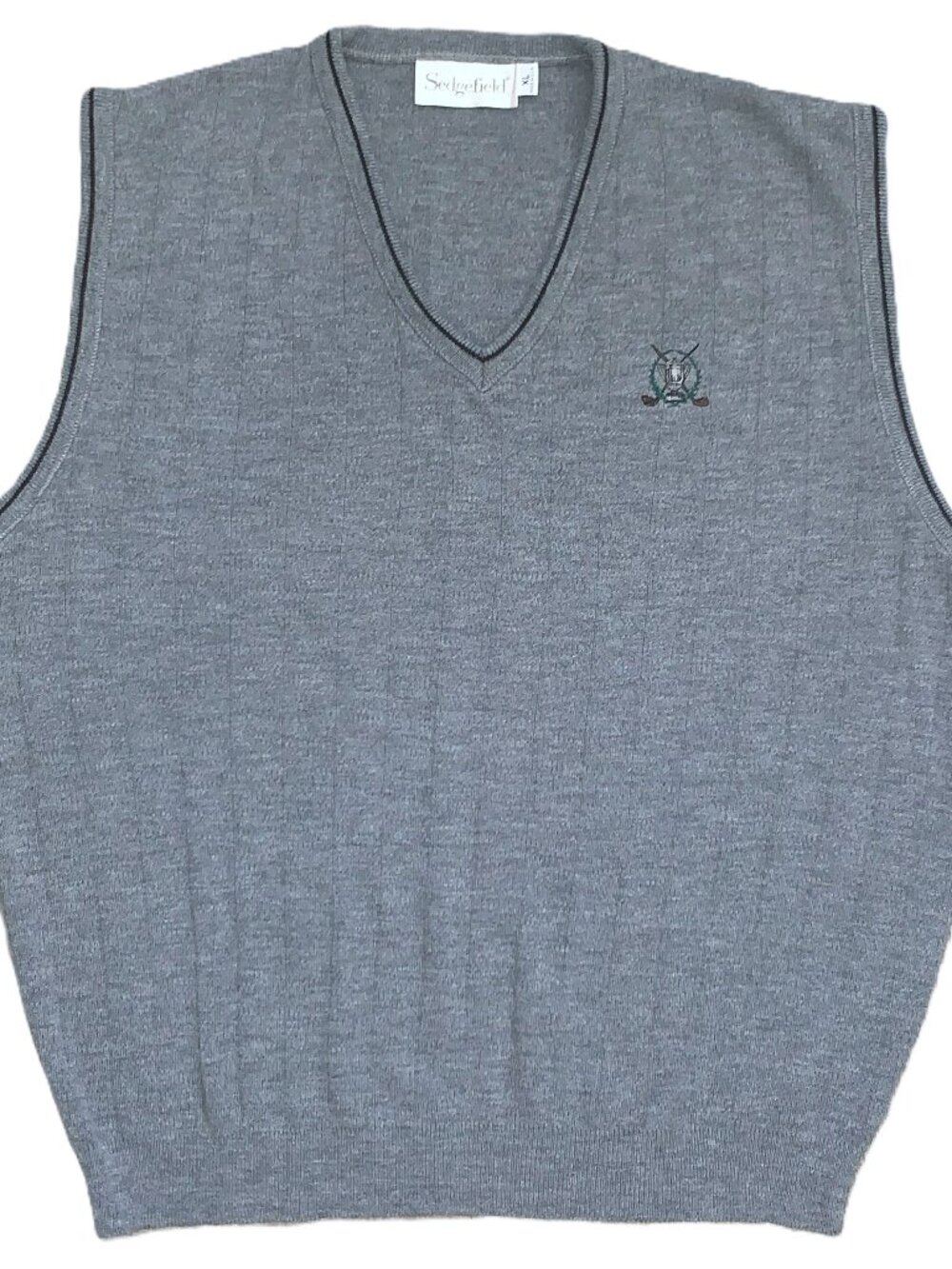 Men's Sedgefield USA Golf V-Neck Sweater Vest Gray XL Vintage